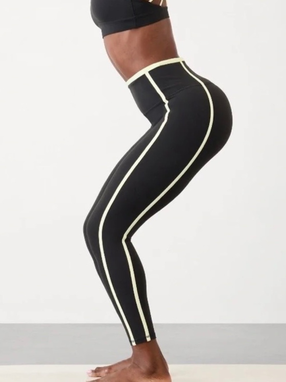 Athleta Elation Ultra High Rise Stripe Trim 7/8 Tights Leggings Sz XL